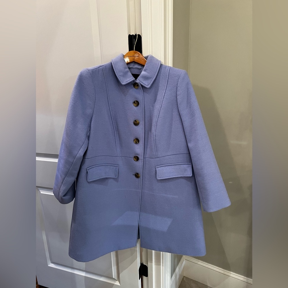 Talbots periwinkle coat. Size plus petite 16